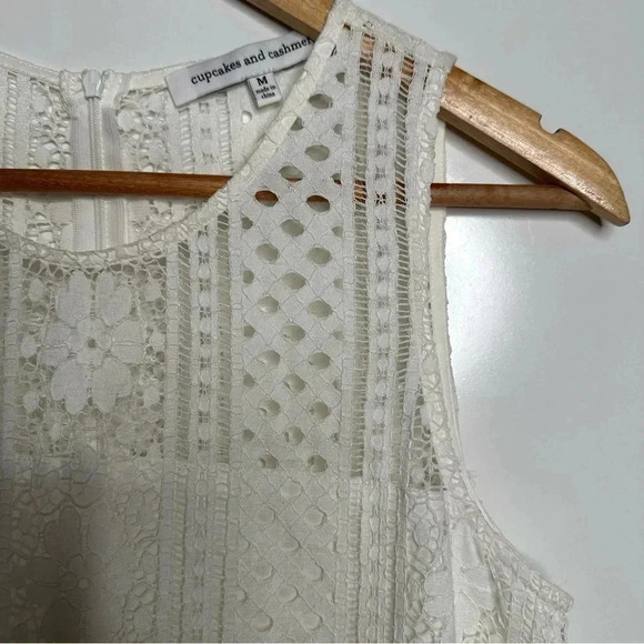 Cupcakes & Cashmere Ivory Lace Luka Shift Dress Size Medium - Picture 6 of 15